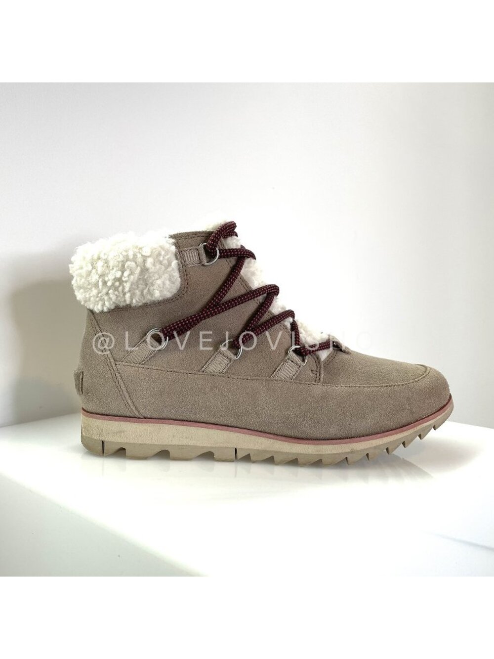 Boots | Sorel Shearling Suede Hiking Winter  Boot | Tan Beige Utility Waterproof